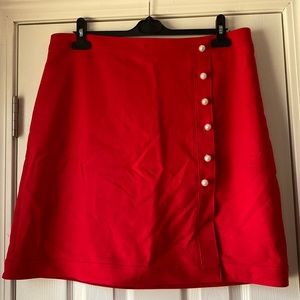 Ann Taylor Red Skirt with pearls